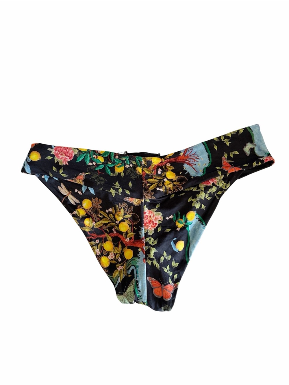 We Are HAH Black Floral V-Front Hipster Bikini Bottom size M - Picture 2 of 6